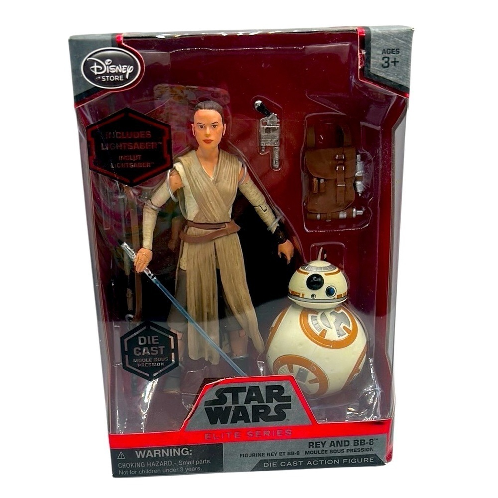 Disney Star Wars Rey‎ and BB-8 Action Figure Set Dicast Elite Series New in Box!